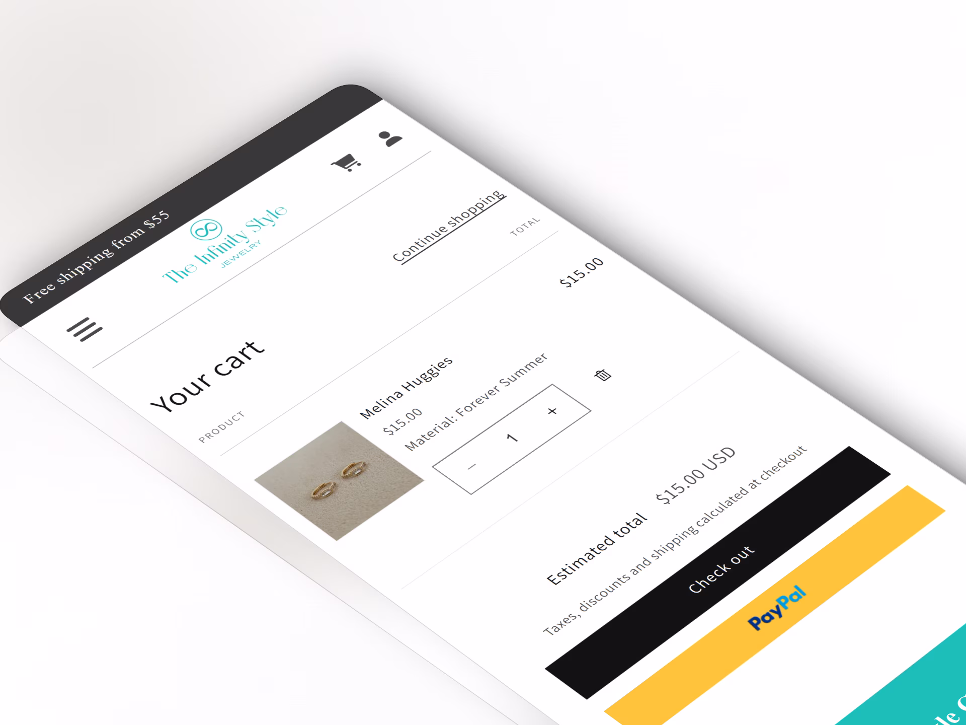 carrito de compras estilo shopify hecho por diseñador ecommerce
