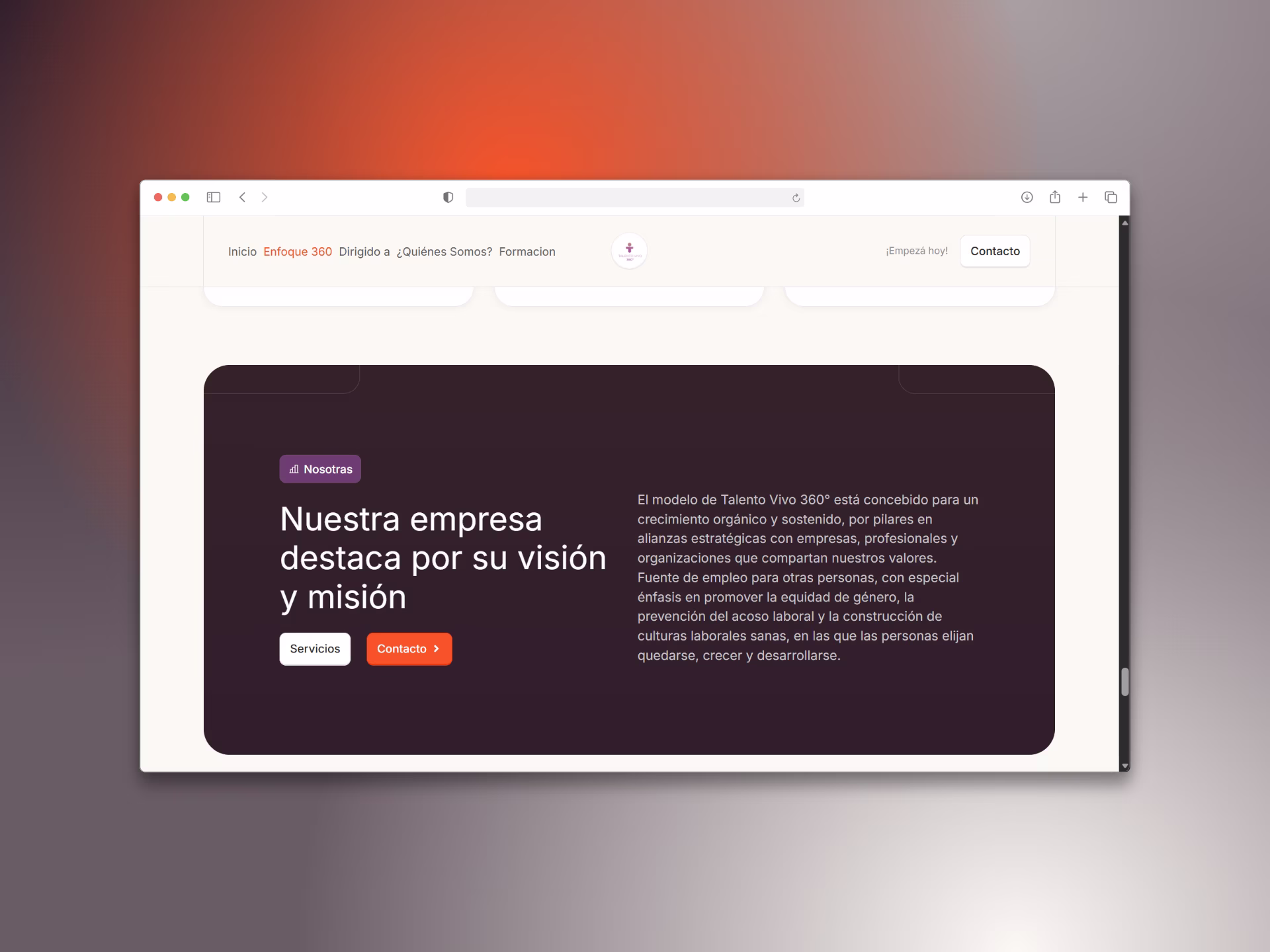 ejemplo de empresa vision y misión