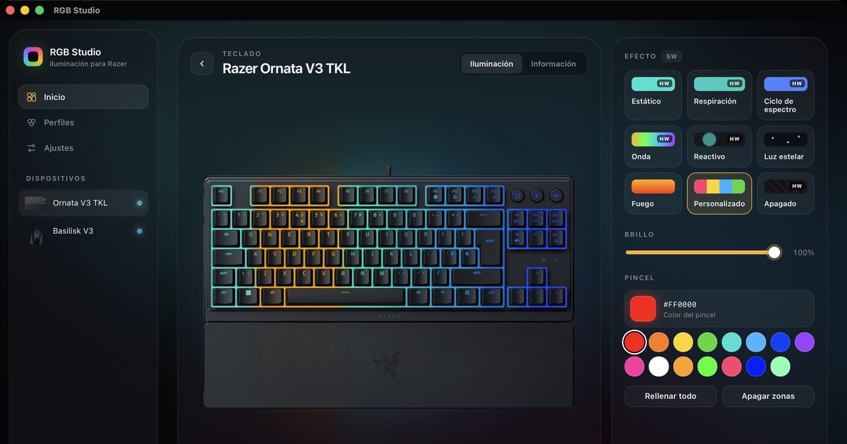 Sitio de RGB Studio, app para Mac alternativa a razer synapse